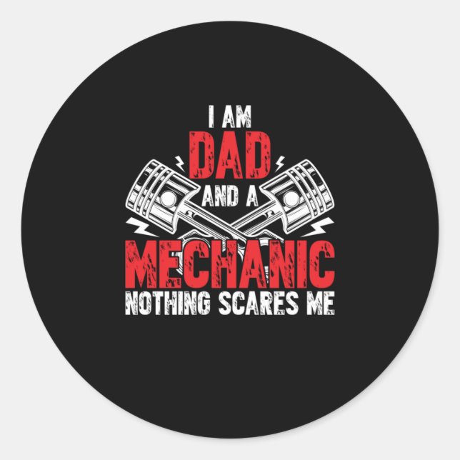 A Dad And A Mechanic Classic Round Sticker (Front)