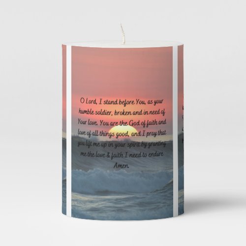 A Daily Humbling Prayer Pillar Candle