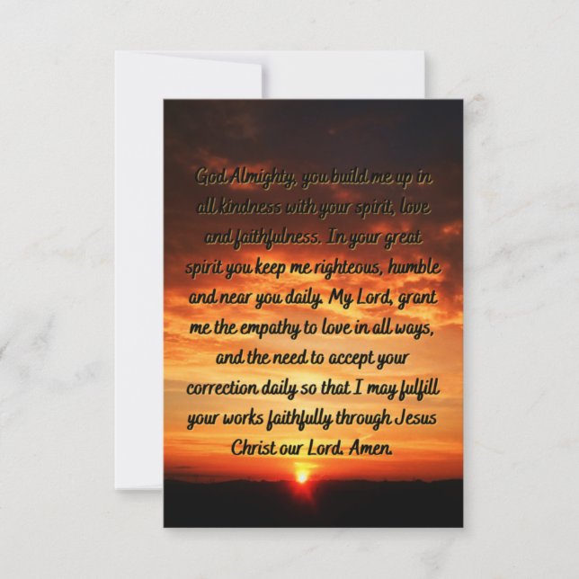 A Daily Morning Prayer Flat Greeting Card (Front)