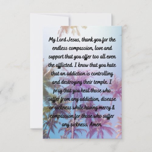 A Daily Prayer For An Addiction Flat Greeting Card