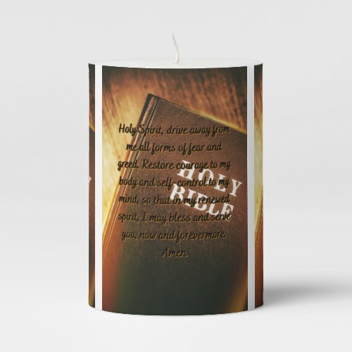 A Daily Prayer For Fear  Greed Pillar Candle