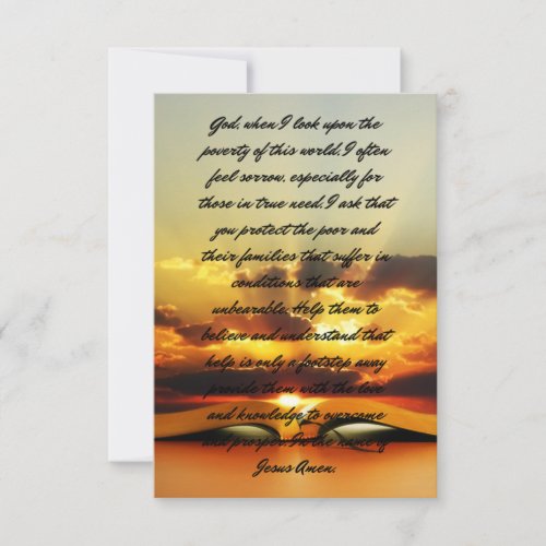 A Daily Prayer For Poverty Flat Greeting Card