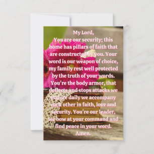 A Daily Prayer For Security Flat Greeting Card