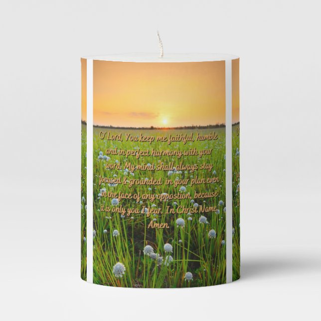 A Daily Prayer To Our Lord Pillar Candle (Front)