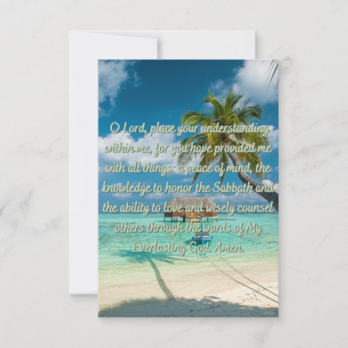A Daily Prayer To The Lord Flat Greeting Card