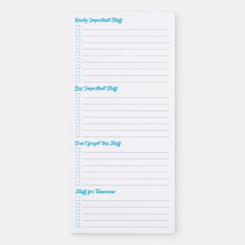 A Daily Priorities List Magnetic Notepad