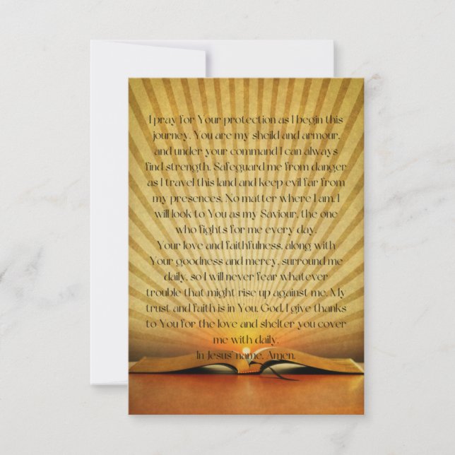 A Daily Protection Prayer Gold Flat Greeting Card (Front)