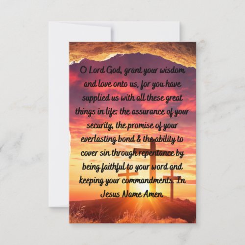 A Daily Thankful Prayer Flat Greeting Card