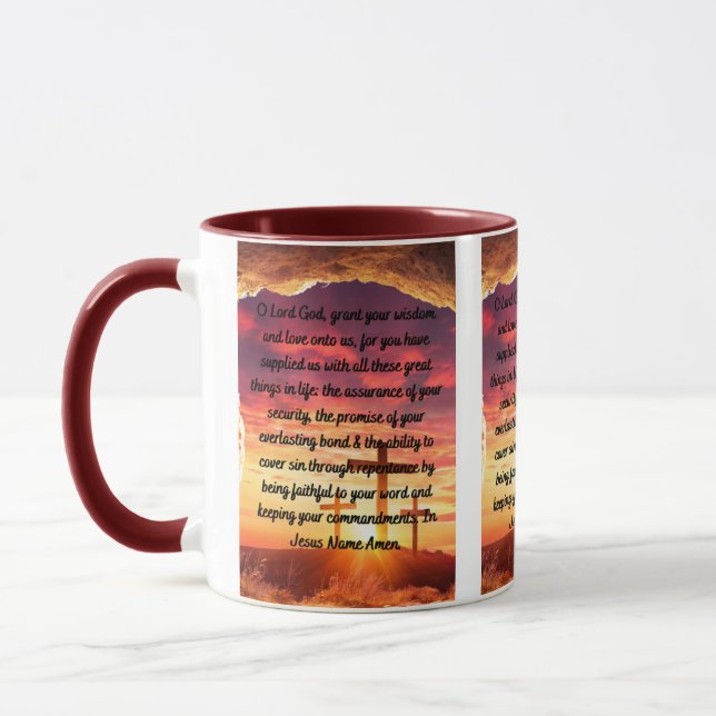 A Daily Thankful Prayer Two-Tone Mug (Left)