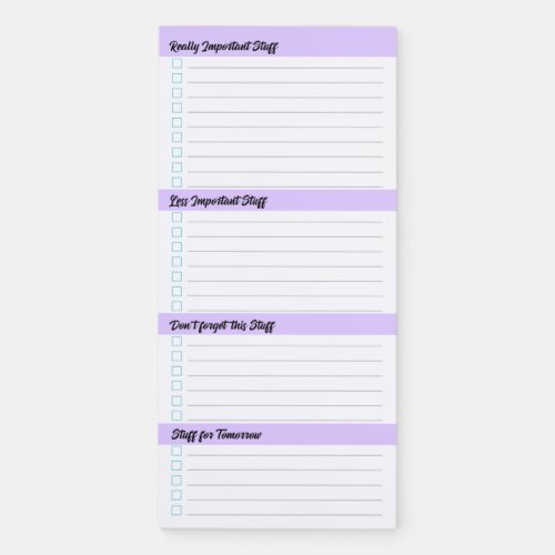 A Daily To Do List Magnetic Notepad