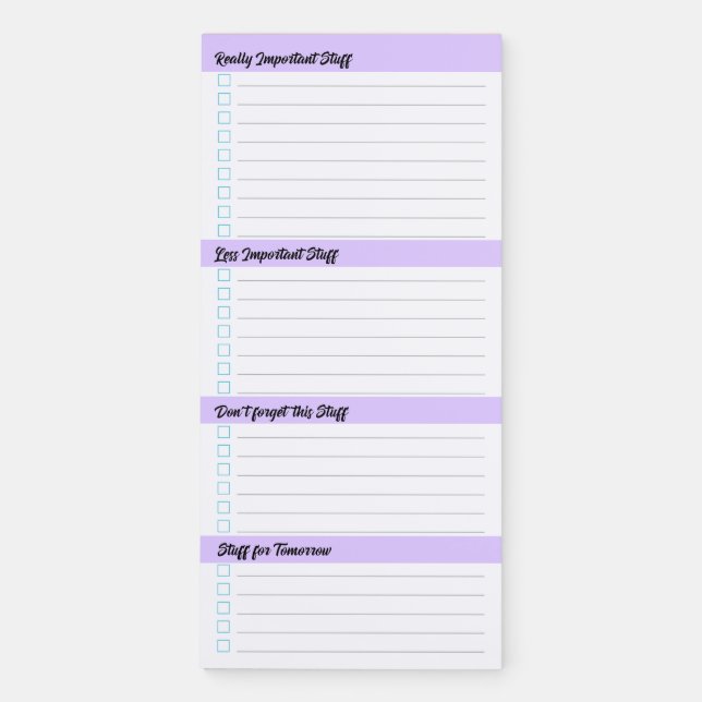A Daily To Do List Magnetic Notepad (Front)