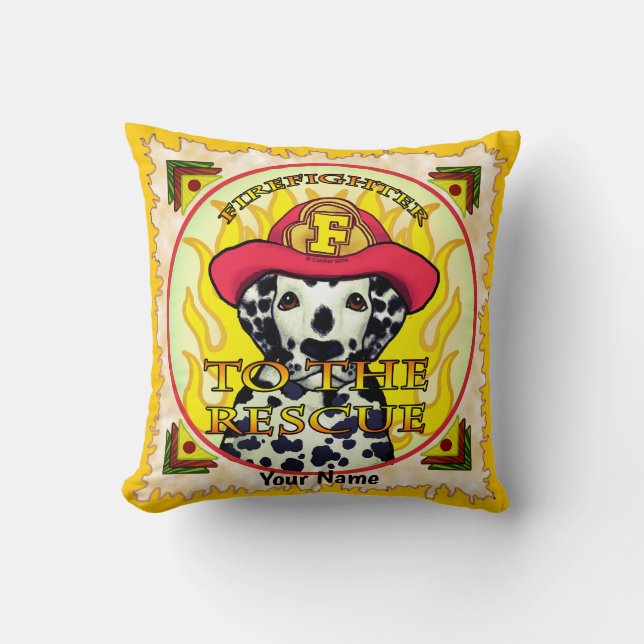 A Dalmatian Firefighter pillow (Front)