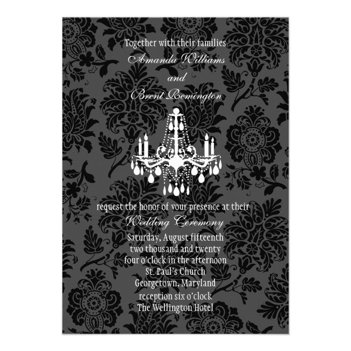 A Damask Victorian Wedding Invitation