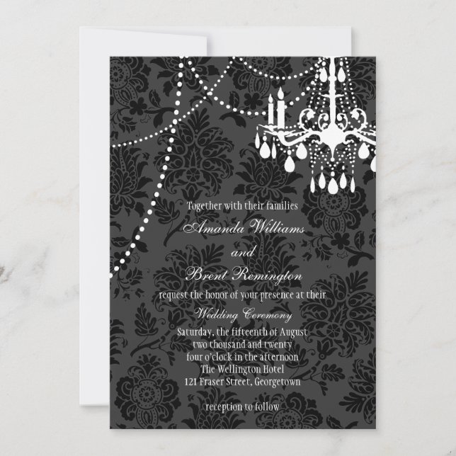 A Damask Victorian Wedding Invitation 2 (Front)