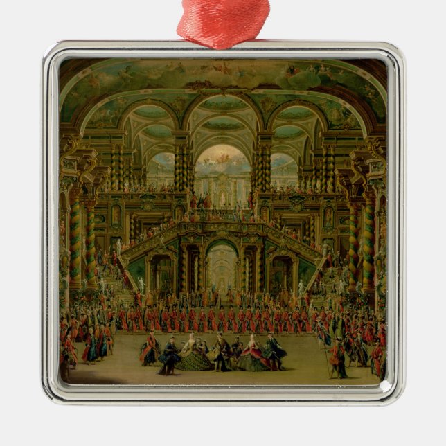 A Dance in a Baroque Rococo Palace Metal Ornament (Front)