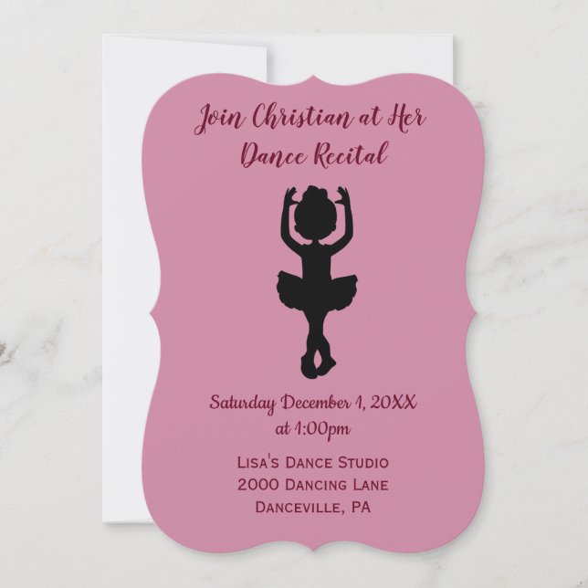 A Dance Recital Invitation (Front)