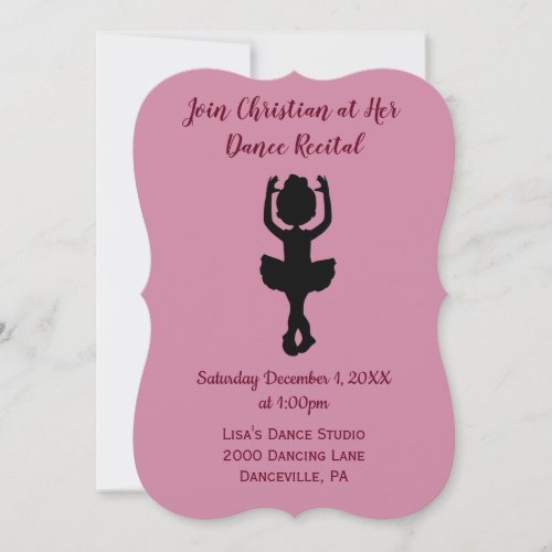 A Dance Recital Invitation