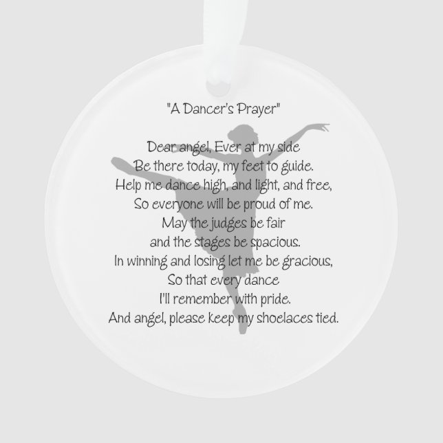 A Dancer's Prayer Dance Ornament (Front)