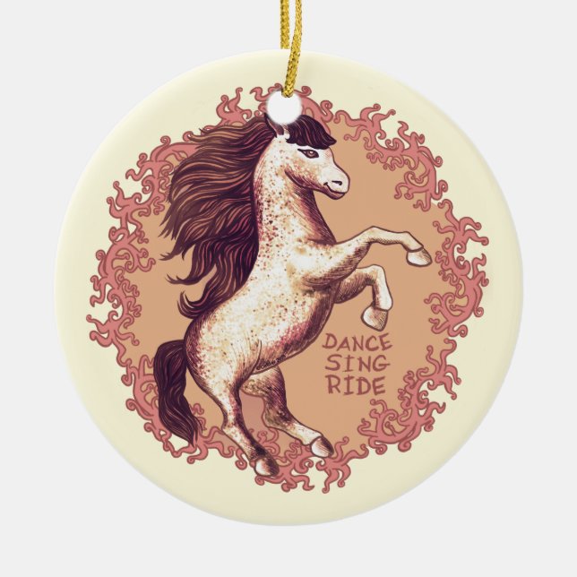 A Dancing Horse Ceramic Ornament (Front)