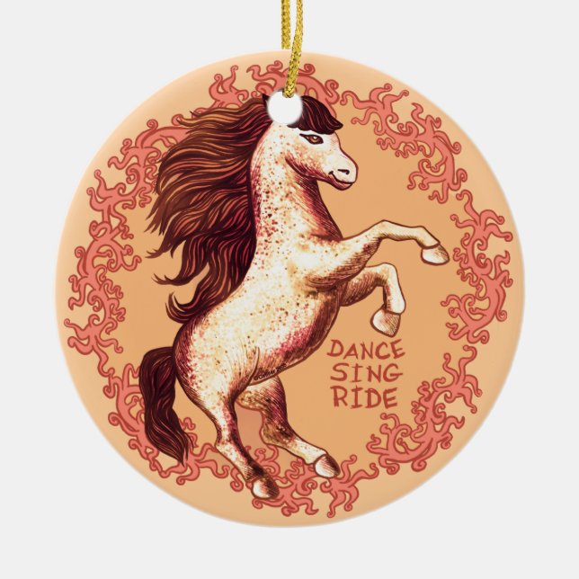 A Dancing Horse Ceramic Ornament (Front)