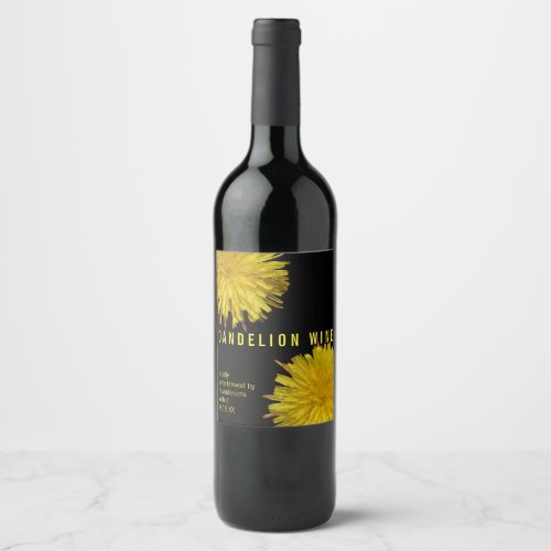 A Dandelion 1  Home Brewed Dandelion Wine Custom Wine Label