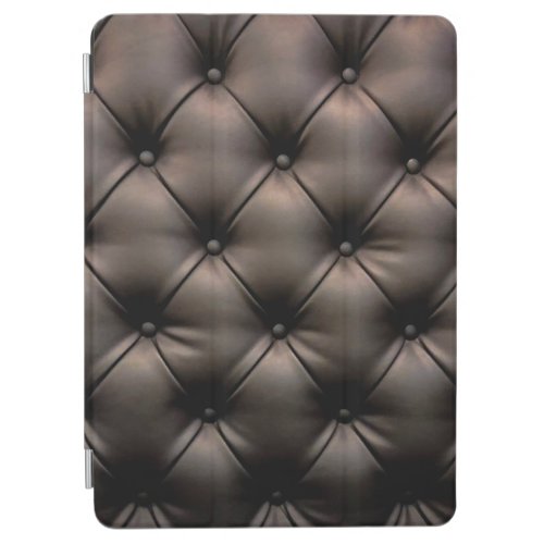 A dark leather cushion background from a car seat iPad air cover