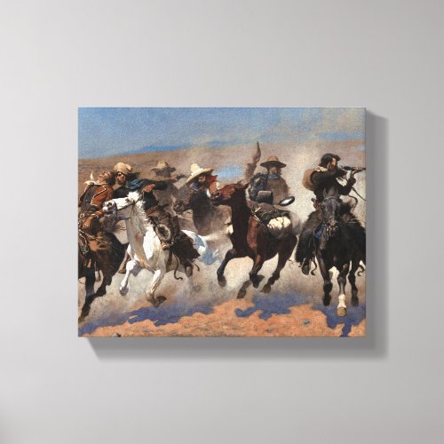 A Dash for the Timber by Frederic Remington Canvas Print