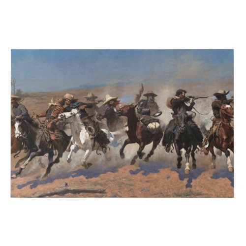 A Dash for the Timber by Frederic Remington Faux Canvas Print