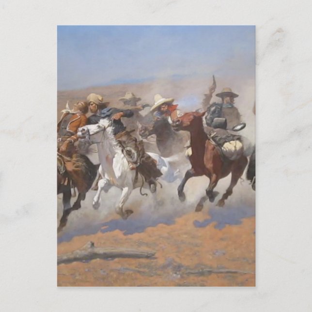 A Dash for the Timber by Frederic Remington Postcard (Front)