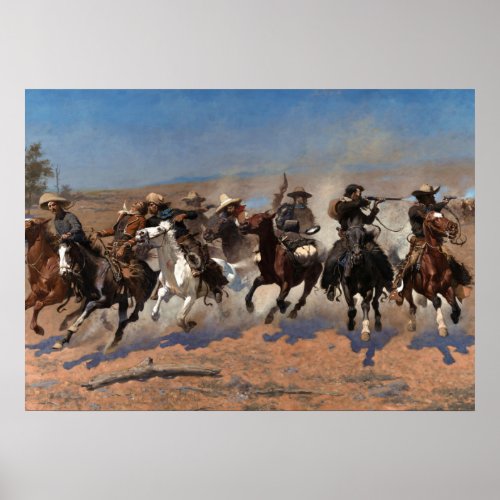 A Dash for the Timber by Frederic Remington Poster