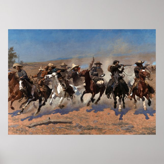 A Dash for the Timber by Frederic Remington Poster (Front)