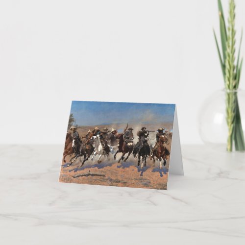 A Dash for the Timber by Frederic Remington Thank You Card