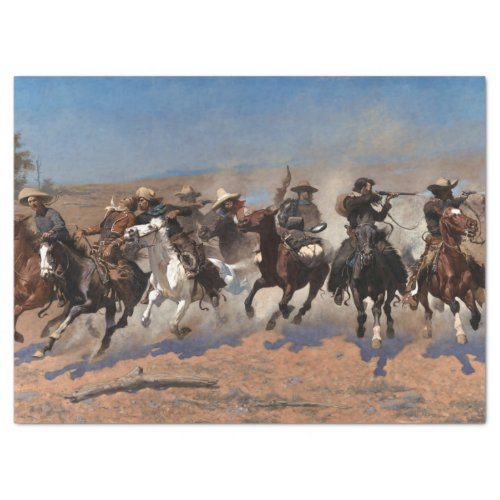 A Dash for the Timber by Frederic Remington Tissue Paper