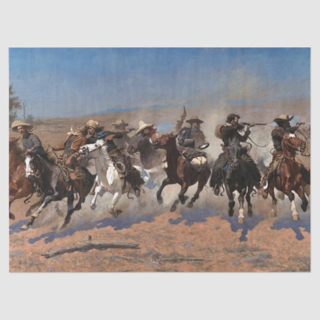 A Dash for the Timber by Frederic Remington Tissue Paper (Front)