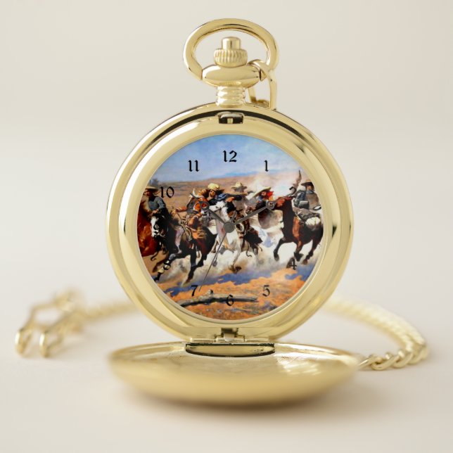 A Dash for the Timber, Frederic Remington, Pocket Watch (Inside)