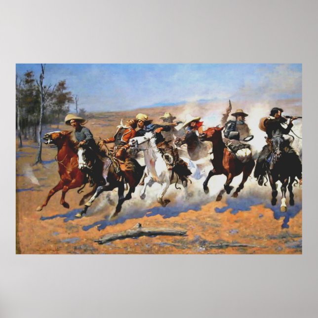 A Dash for the Timber, Frederic Remington, Poster (Front)
