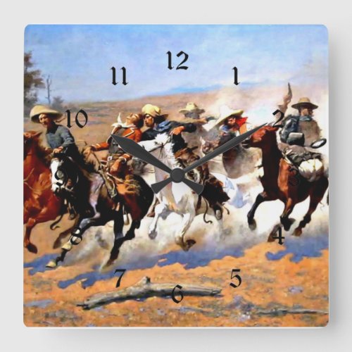 A Dash for the Timber Frederic Remington Square Wall Clock