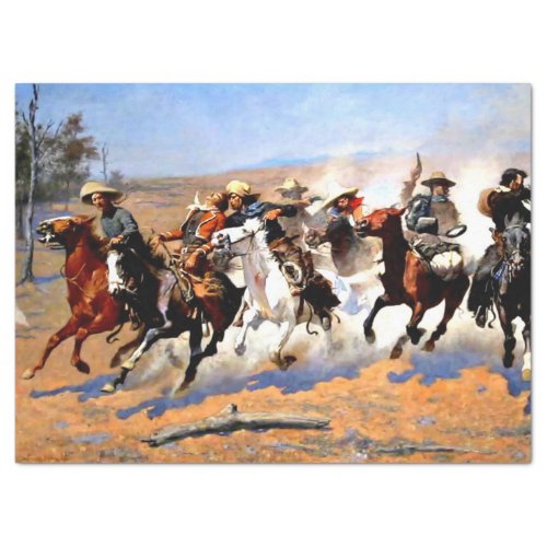 A Dash for the Timber Remington painting Tissue Paper