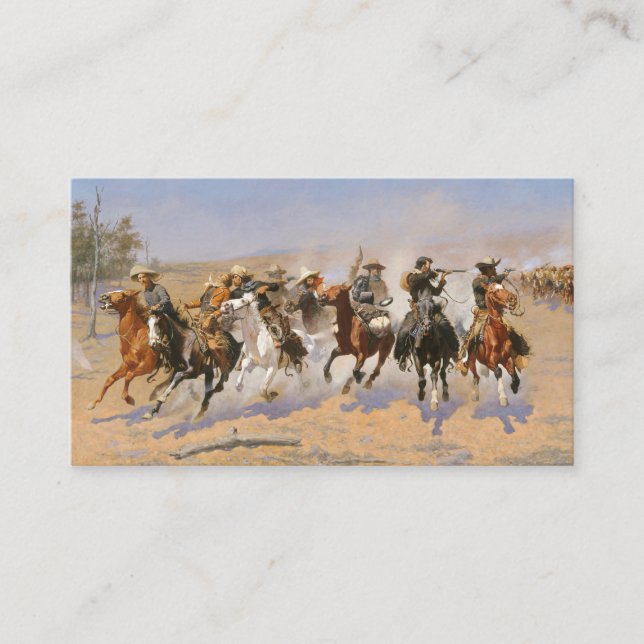 A Dash For Timber By Frederick Remington Business Card (Front)