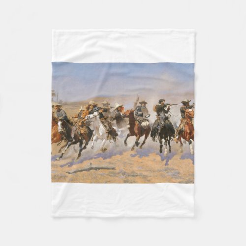 A Dash For Timber By Frederick Remington Fleece Blanket