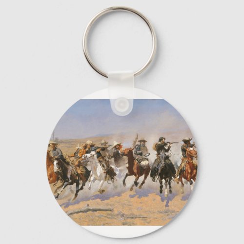 A Dash For Timber By Frederick Remington Keychain