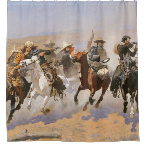 A Dash For Timber By Frederick Remington Shower Curtain