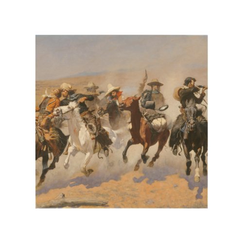 A Dash For Timber By Frederick Remington Wood Wall Art