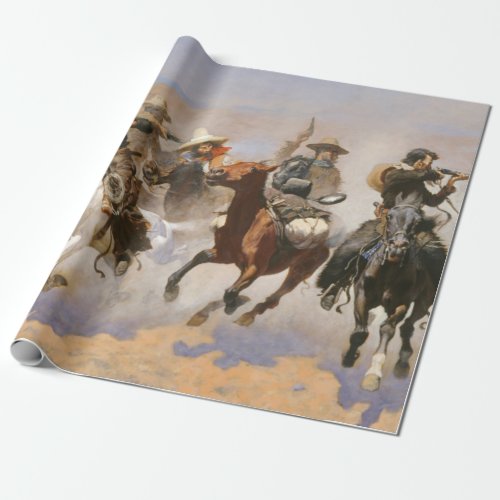 A Dash For Timber By Frederick Remington Wrapping Paper