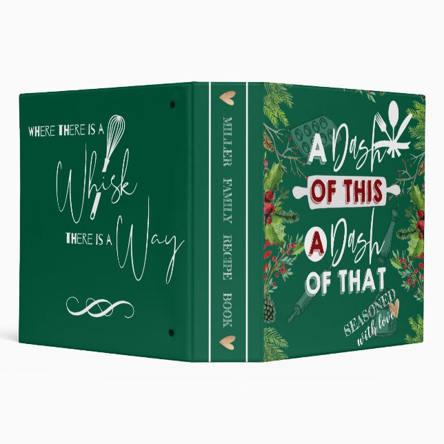A Dash of This and That Whisk Green Family Recipe 3 Ring Binder (Background)