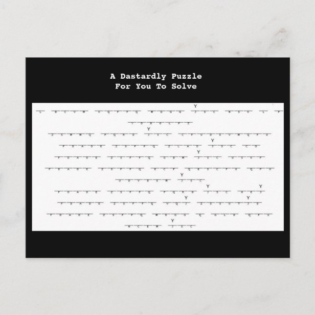 A dastardly Puzzle of a Rick Roll Postcard (Front)