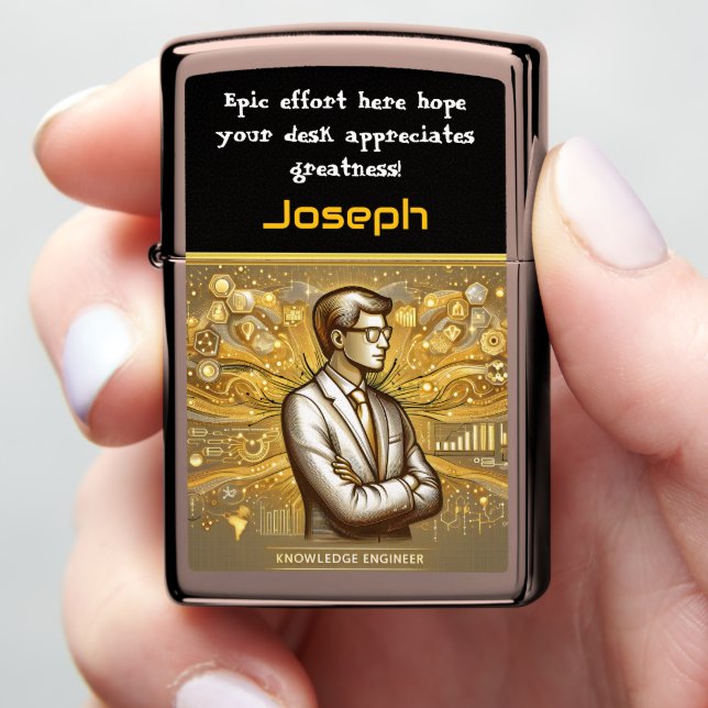 A Data Scientist Visualizing Knowledge at Sunset Zippo Lighter (In Hand)