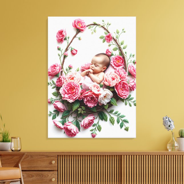 A Daughter’s Light Carnation Portrait  Sacred Art Canvas Print (Insitu(LivingRoom))