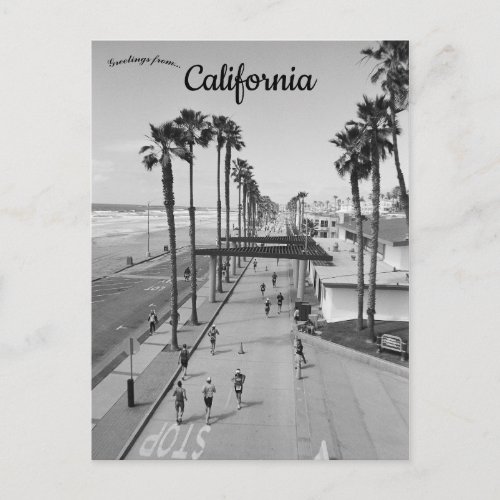 A Day at the Beach at Oceanside California Postcard