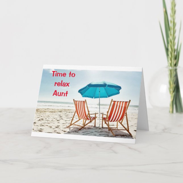 *A DAY AT THE BEACH* AUNT'S BIRTHDAY CARD (Front)